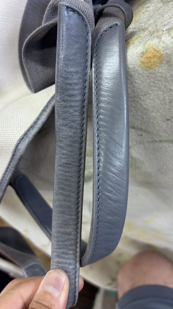 バッグの革部の擦れ補修